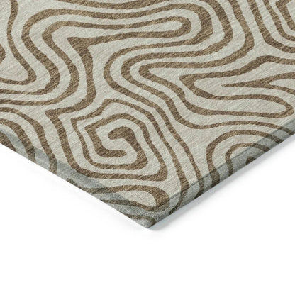 Zena Beige Washable Indoor-Outdoor Rug-Outdoor Rugs-LOOMLAN Rugs-LOOMLAN