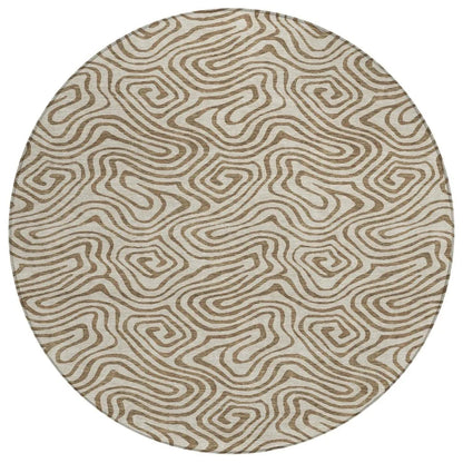 Zena Beige Washable Indoor-Outdoor Rug-Outdoor Rugs-LOOMLAN Rugs-8' x 8'-LOOMLAN