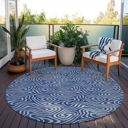 Zena Blue Washable Indoor-Outdoor Rug-Outdoor Rugs-LOOMLAN Rugs-LOOMLAN