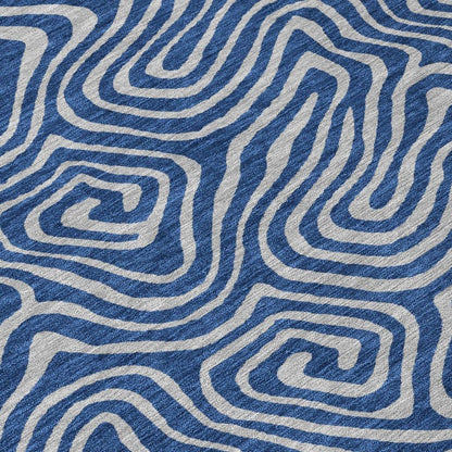 Zena Blue Washable Indoor-Outdoor Rug-Outdoor Rugs-LOOMLAN Rugs-LOOMLAN