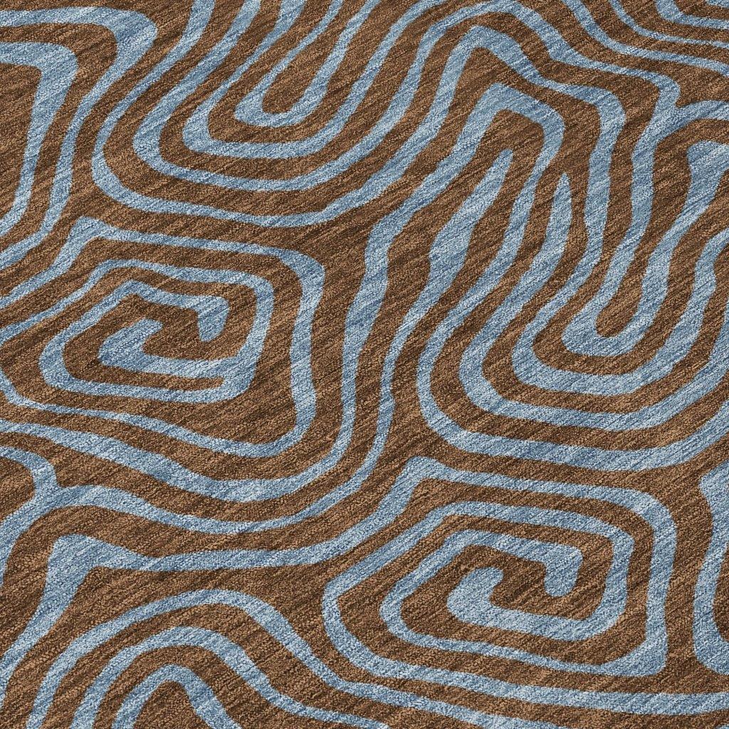 Zena Brown Washable Indoor-Outdoor Rug-Outdoor Rugs-LOOMLAN Rugs-LOOMLAN