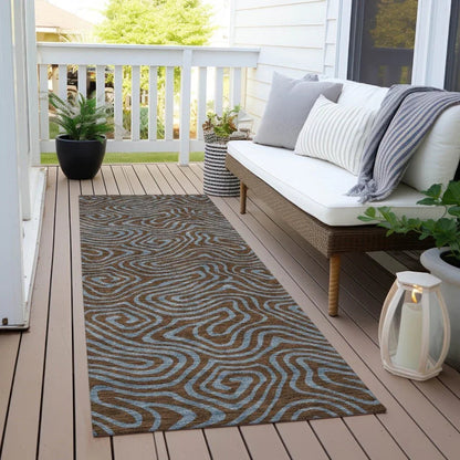 Zena Brown Washable Indoor-Outdoor Rug-Outdoor Rugs-LOOMLAN Rugs-LOOMLAN