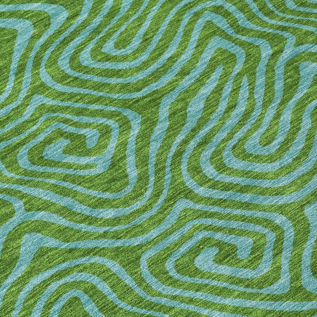 Zena Green Washable Indoor-Outdoor Rug-Outdoor Rugs-LOOMLAN Rugs-LOOMLAN