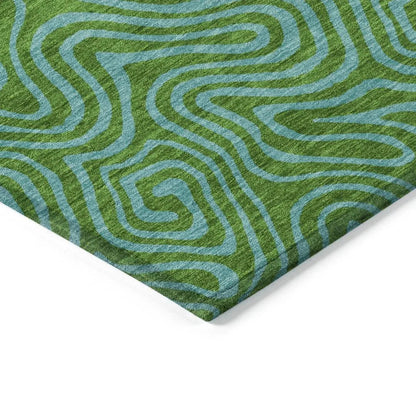 Zena Green Washable Indoor-Outdoor Rug-Outdoor Rugs-LOOMLAN Rugs-LOOMLAN