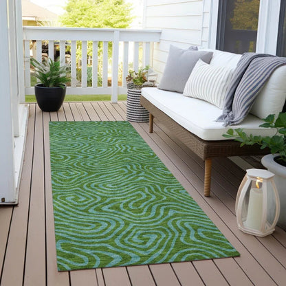 Zena Green Washable Indoor-Outdoor Rug-Outdoor Rugs-LOOMLAN Rugs-LOOMLAN