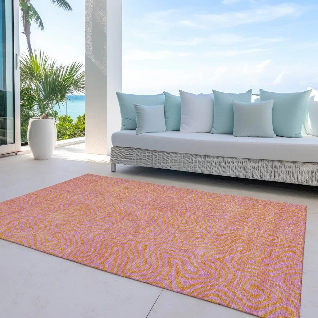 Zena Pink Washable Indoor-Outdoor Rug-Outdoor Rugs-LOOMLAN Rugs-LOOMLAN