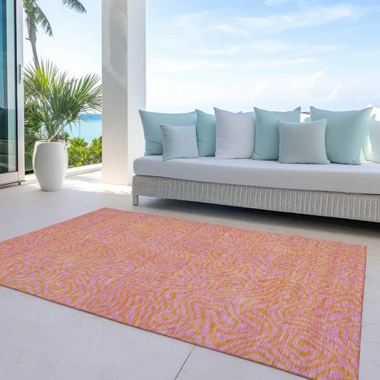 Zena Pink Washable Indoor-Outdoor Rug-Outdoor Rugs-LOOMLAN Rugs-LOOMLAN
