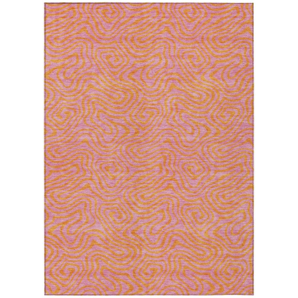 Zena Pink Washable Indoor-Outdoor Rug-Outdoor Rugs-LOOMLAN Rugs-2'6" x 3'10"-LOOMLAN
