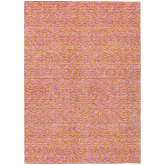 Zena Pink Washable Indoor-Outdoor Rug-Outdoor Rugs-LOOMLAN Rugs-2'6" x 3'10"-LOOMLAN