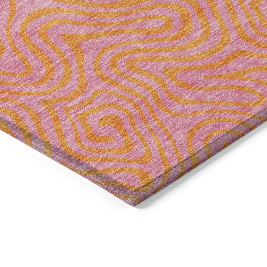 Zena Pink Washable Indoor-Outdoor Rug-Outdoor Rugs-LOOMLAN Rugs-LOOMLAN