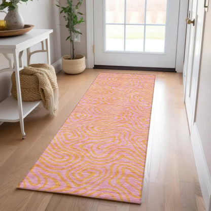 Zena Pink Washable Indoor-Outdoor Rug-Outdoor Rugs-LOOMLAN Rugs-LOOMLAN