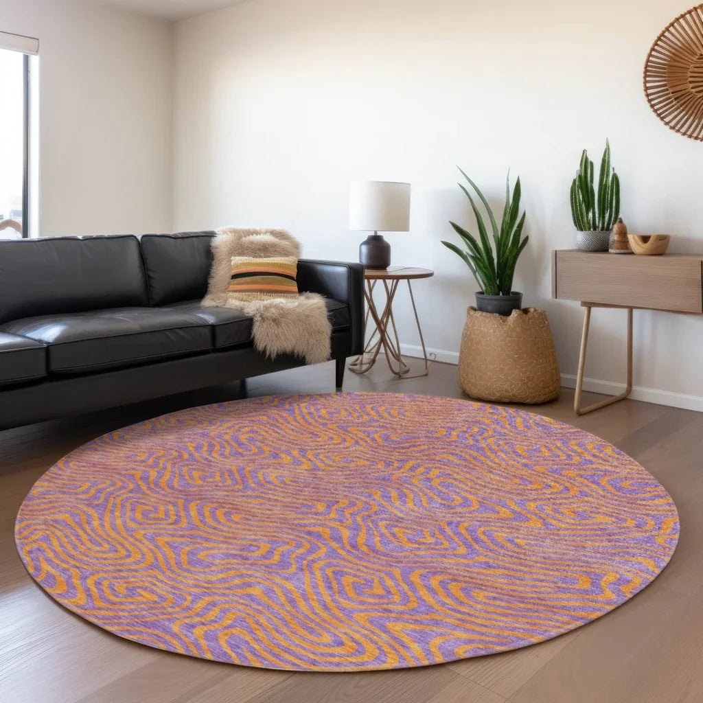 Zena Purple Washable Indoor-Outdoor Rug-Outdoor Rugs-LOOMLAN Rugs-LOOMLAN