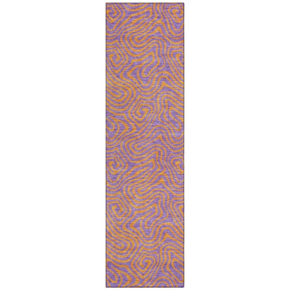 Zena Purple Washable Indoor-Outdoor Rug-Outdoor Rugs-LOOMLAN Rugs-2'3" x 7'6"-LOOMLAN