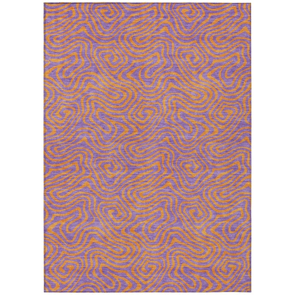 Zena Purple Washable Indoor-Outdoor Rug-Outdoor Rugs-LOOMLAN Rugs-2'6" x 3'10"-LOOMLAN