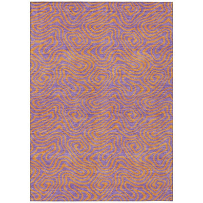 Zena Purple Washable Indoor-Outdoor Rug-Outdoor Rugs-LOOMLAN Rugs-2'6" x 3'10"-LOOMLAN