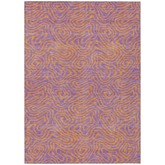 Zena Purple Washable Indoor-Outdoor Rug-Outdoor Rugs-LOOMLAN Rugs-2'6" x 3'10"-LOOMLAN