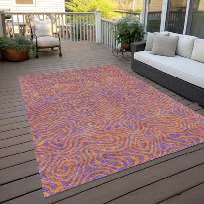 Zena Purple Washable Indoor-Outdoor Rug-Outdoor Rugs-LOOMLAN Rugs-LOOMLAN