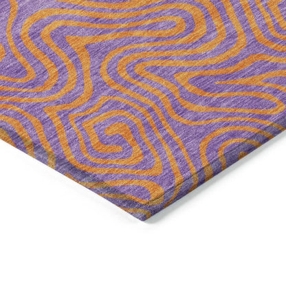 Zena Purple Washable Indoor-Outdoor Rug-Outdoor Rugs-LOOMLAN Rugs-LOOMLAN