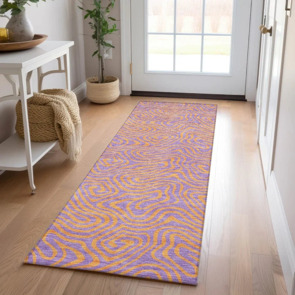 Zena Purple Washable Indoor-Outdoor Rug-Outdoor Rugs-LOOMLAN Rugs-LOOMLAN