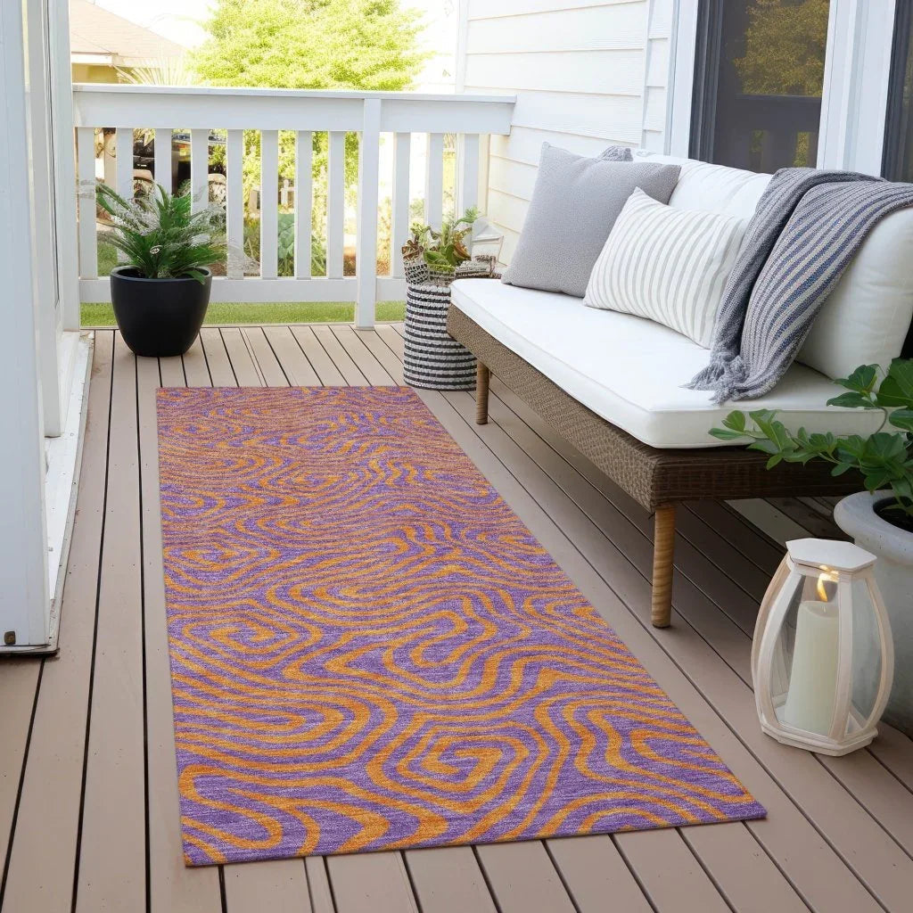 Zena Purple Washable Indoor-Outdoor Rug-Outdoor Rugs-LOOMLAN Rugs-LOOMLAN