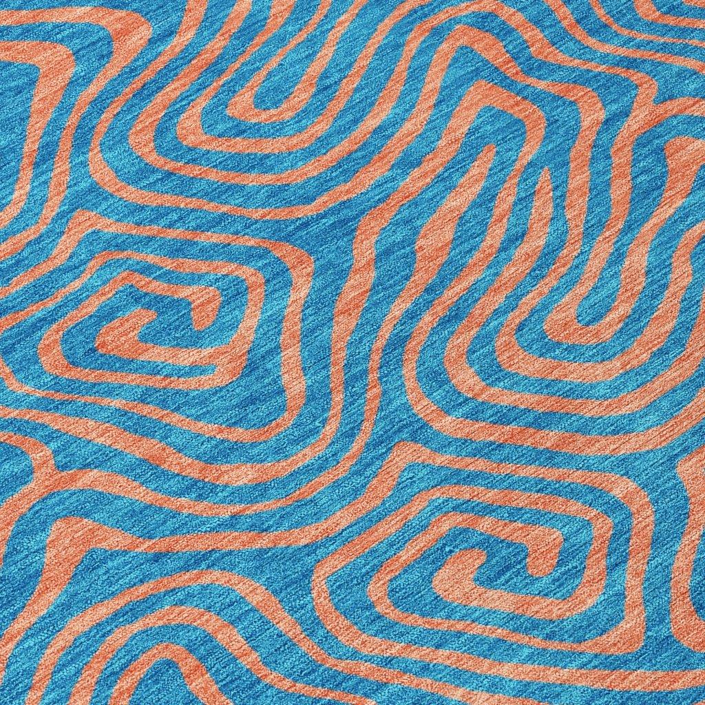 Zena Teal Washable Indoor-Outdoor Rug-Outdoor Rugs-LOOMLAN Rugs-LOOMLAN