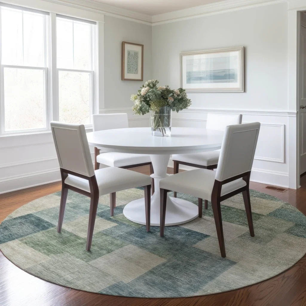 Zenia Blue Washable Indoor - Outdoor Rug - LOOMLAN - LOOMLAN Rugs - Outdoor Rugs