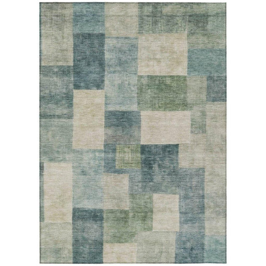 Zenia Blue Washable Indoor - Outdoor Rug - LOOMLAN - LOOMLAN Rugs - Outdoor Rugs