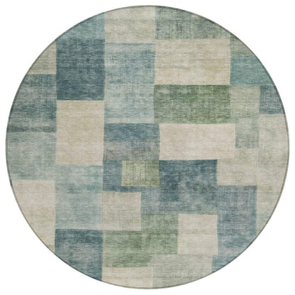 Zenia Blue Washable Indoor - Outdoor Rug - LOOMLAN - LOOMLAN Rugs - Outdoor Rugs