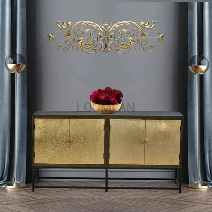 Square Accent Cabinet Brass (Gold) Doors - LOOMLAN - LOOMLAN - Accent Cabinets