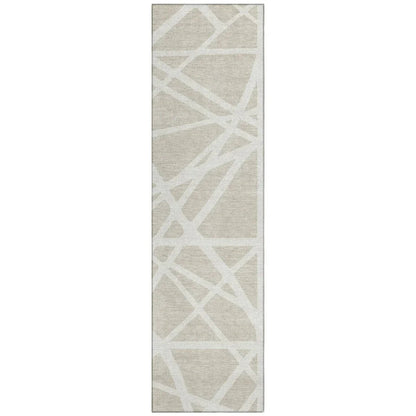 Zephina Beige Washable Indoor-Outdoor Rug-Outdoor Rugs-LOOMLAN Rugs-2'3" x 7'6"-LOOMLAN
