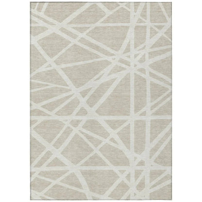 Zephina Beige Washable Indoor-Outdoor Rug-Outdoor Rugs-LOOMLAN Rugs-2'6" x 3'10"-LOOMLAN