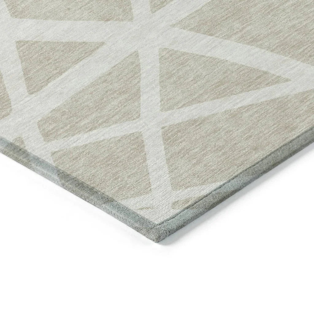 Zephina Beige Washable Indoor-Outdoor Rug-Outdoor Rugs-LOOMLAN Rugs-LOOMLAN