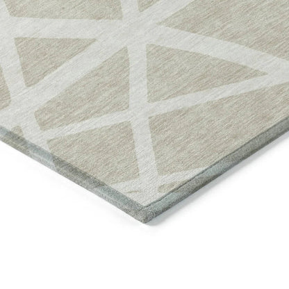 Zephina Beige Washable Indoor-Outdoor Rug-Outdoor Rugs-LOOMLAN Rugs-LOOMLAN