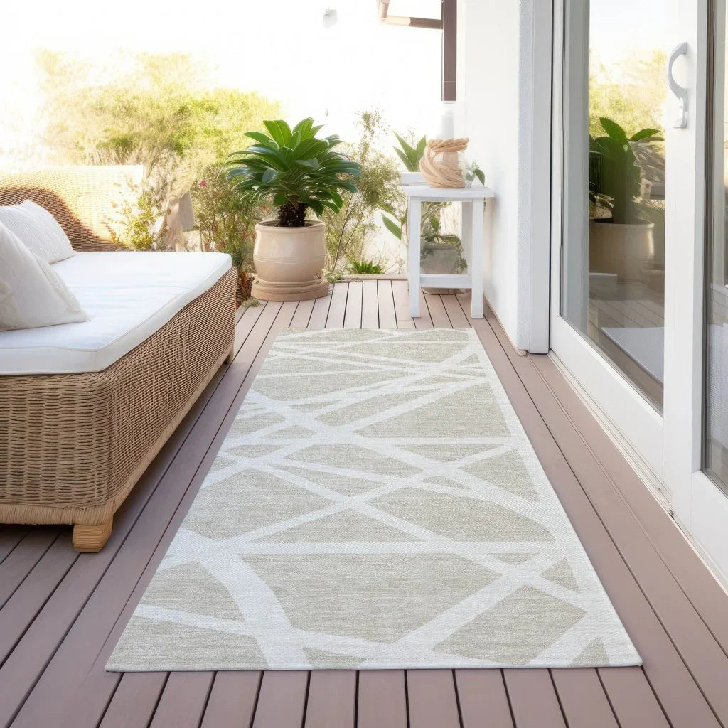 Zephina Beige Washable Indoor-Outdoor Rug-Outdoor Rugs-LOOMLAN Rugs-LOOMLAN