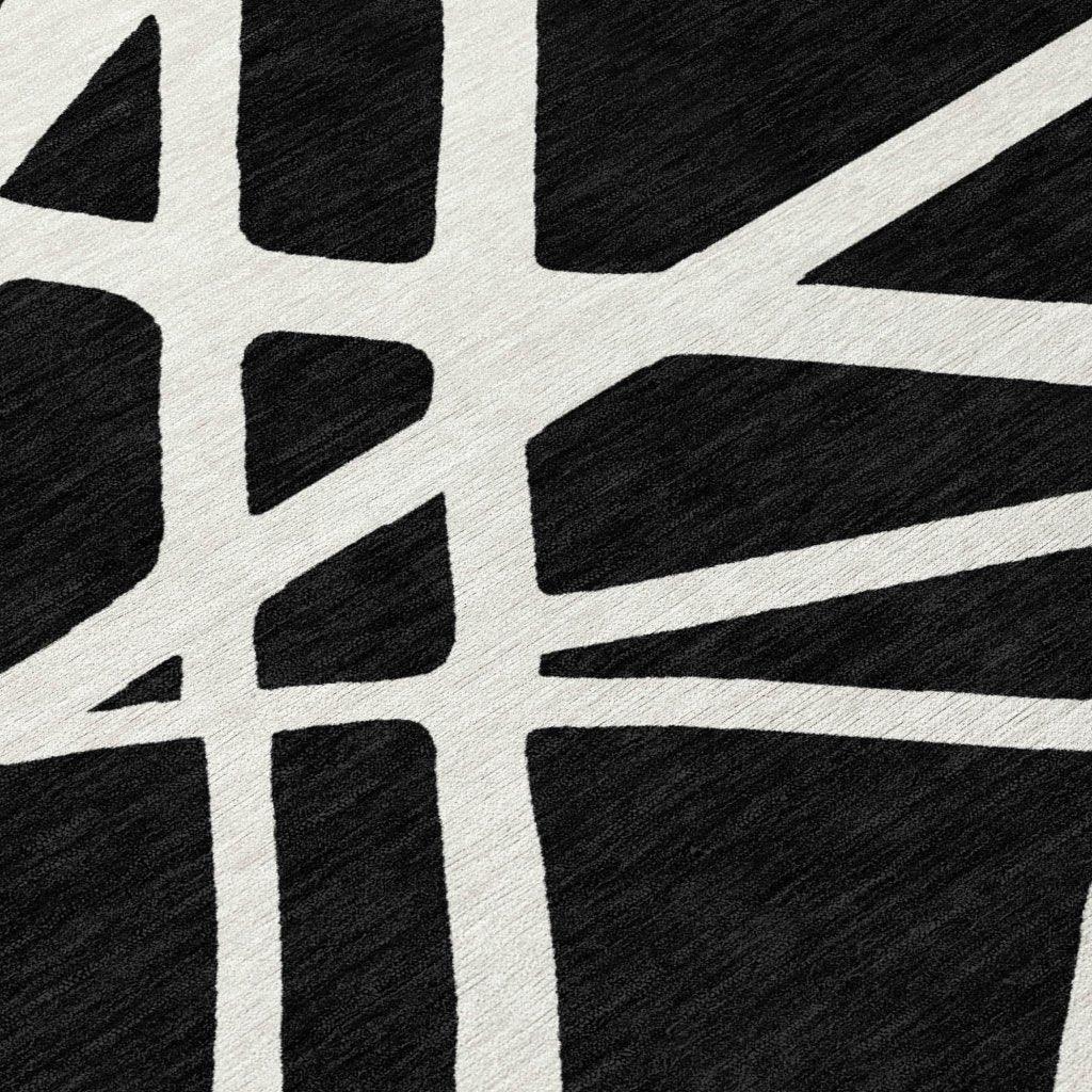 Zephina Black Washable Indoor-Outdoor Rug-Outdoor Rugs-LOOMLAN Rugs-LOOMLAN