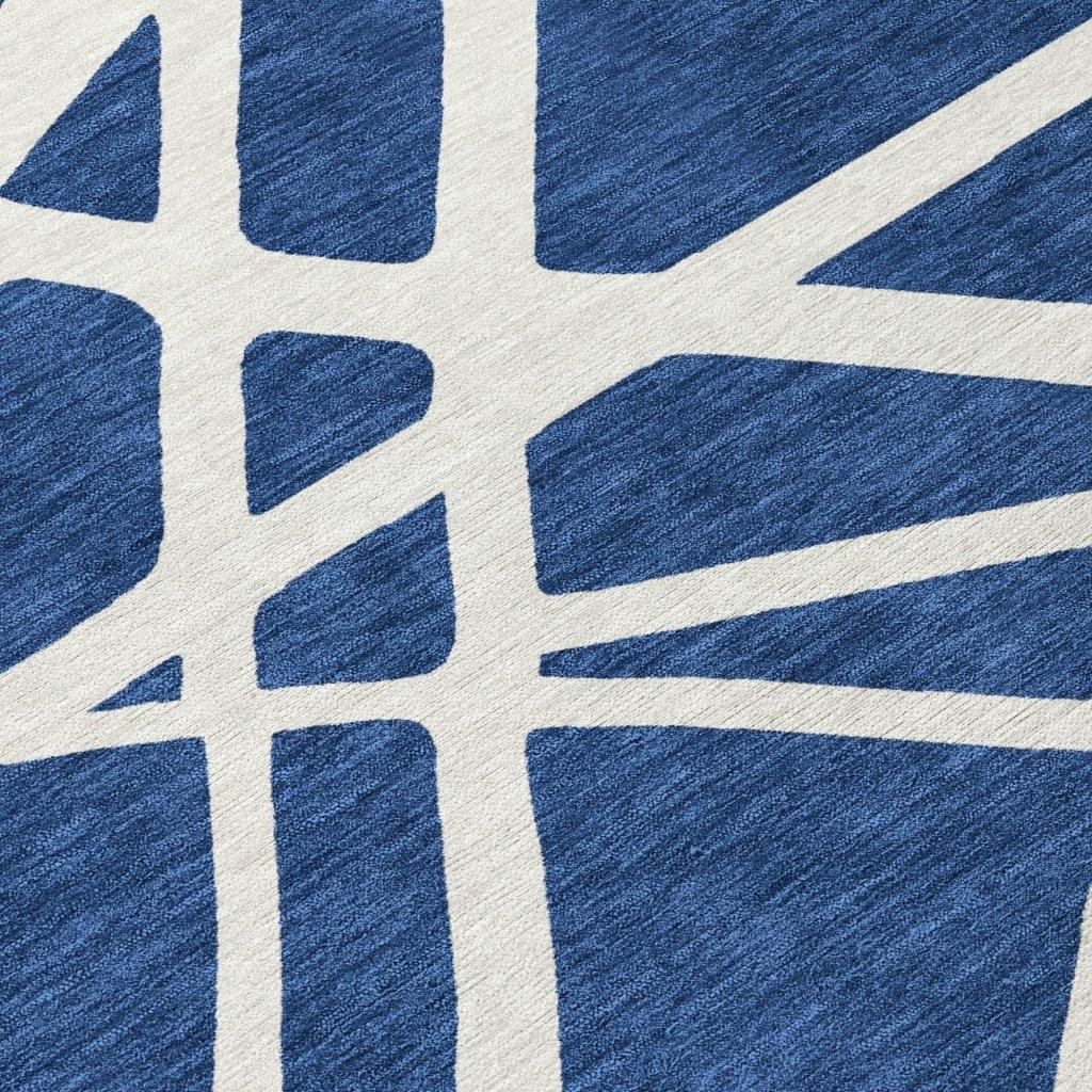 Zephina Blue Washable Indoor-Outdoor Rug-Outdoor Rugs-LOOMLAN Rugs-LOOMLAN