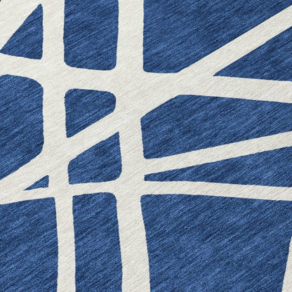 Zephina Blue Washable Indoor-Outdoor Rug-Outdoor Rugs-LOOMLAN Rugs-LOOMLAN