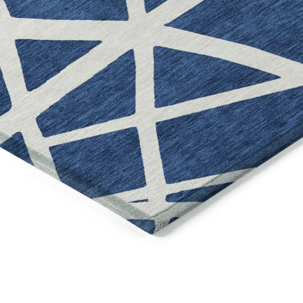 Zephina Blue Washable Indoor-Outdoor Rug-Outdoor Rugs-LOOMLAN Rugs-LOOMLAN