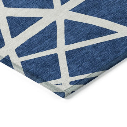 Zephina Blue Washable Indoor-Outdoor Rug-Outdoor Rugs-LOOMLAN Rugs-LOOMLAN