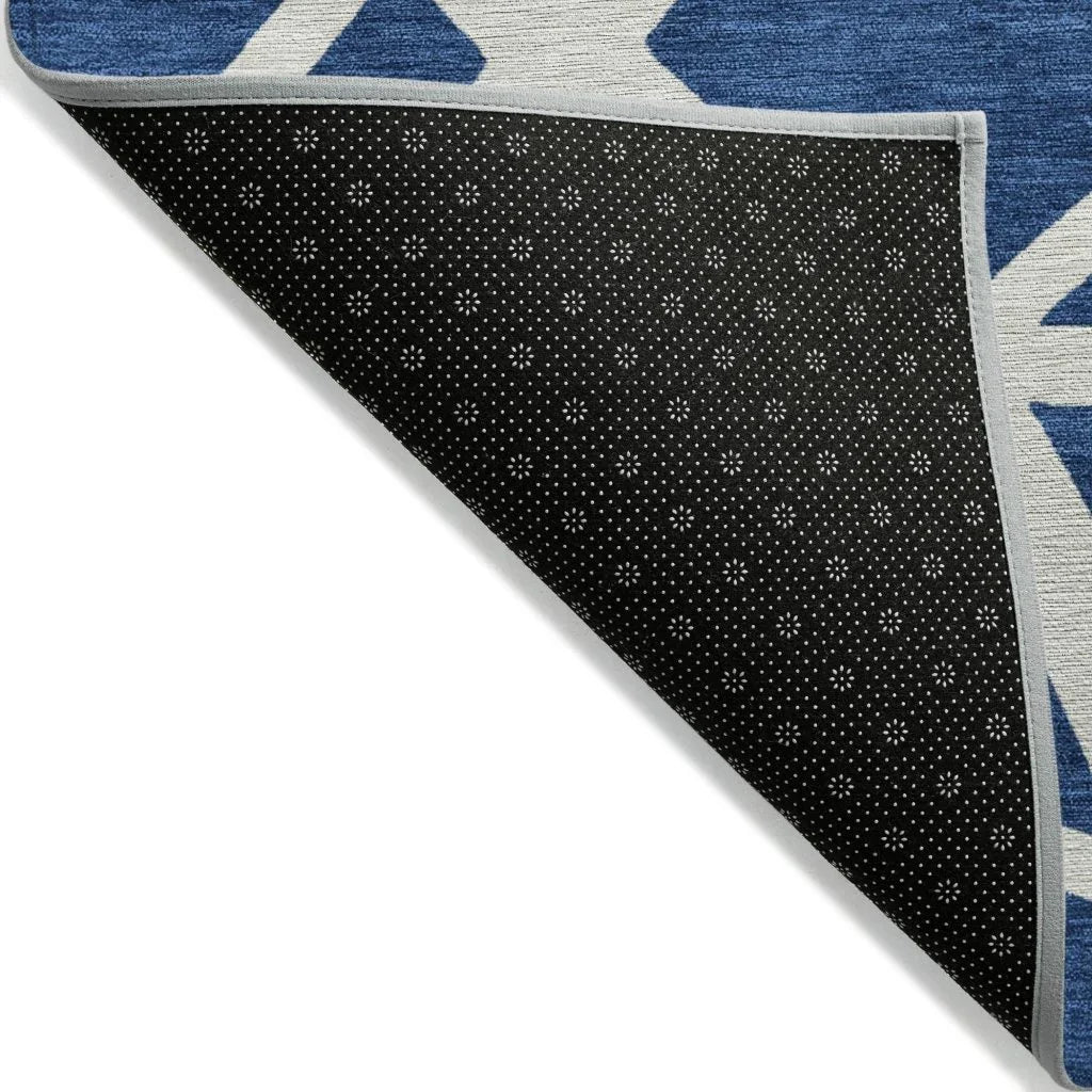 Zephina Blue Washable Indoor-Outdoor Rug-Outdoor Rugs-LOOMLAN Rugs-LOOMLAN
