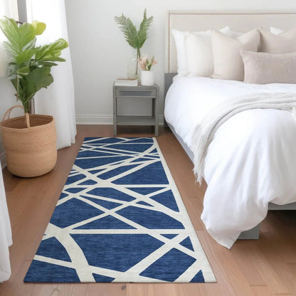 Zephina Blue Washable Indoor-Outdoor Rug-Outdoor Rugs-LOOMLAN Rugs-LOOMLAN