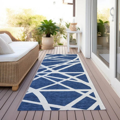 Zephina Blue Washable Indoor-Outdoor Rug-Outdoor Rugs-LOOMLAN Rugs-LOOMLAN