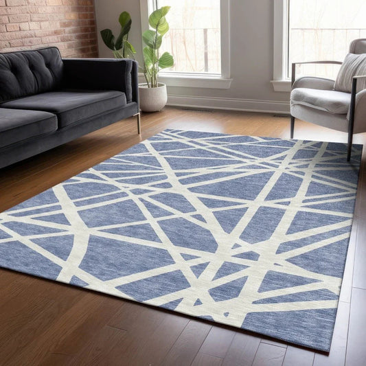Zephina Denim Washable Indoor-Outdoor Rug-Outdoor Rugs-LOOMLAN Rugs-LOOMLAN