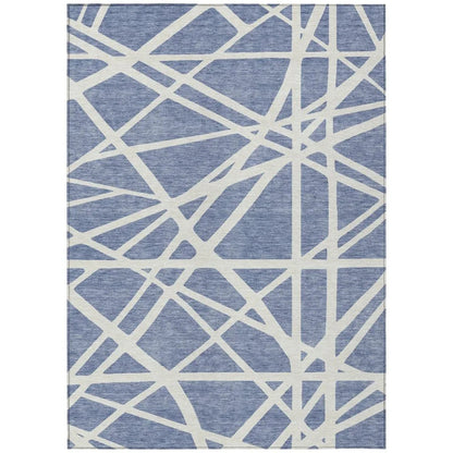 Zephina Denim Washable Indoor-Outdoor Rug-Outdoor Rugs-LOOMLAN Rugs-2'6" x 3'10"-LOOMLAN