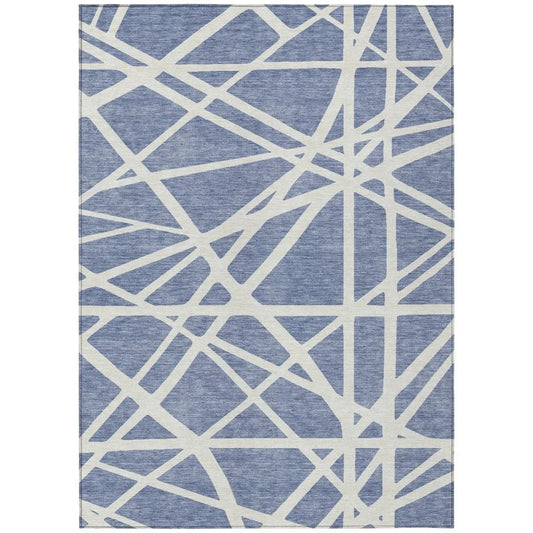 Zephina Denim Washable Indoor-Outdoor Rug-Outdoor Rugs-LOOMLAN Rugs-2'6" x 3'10"-LOOMLAN