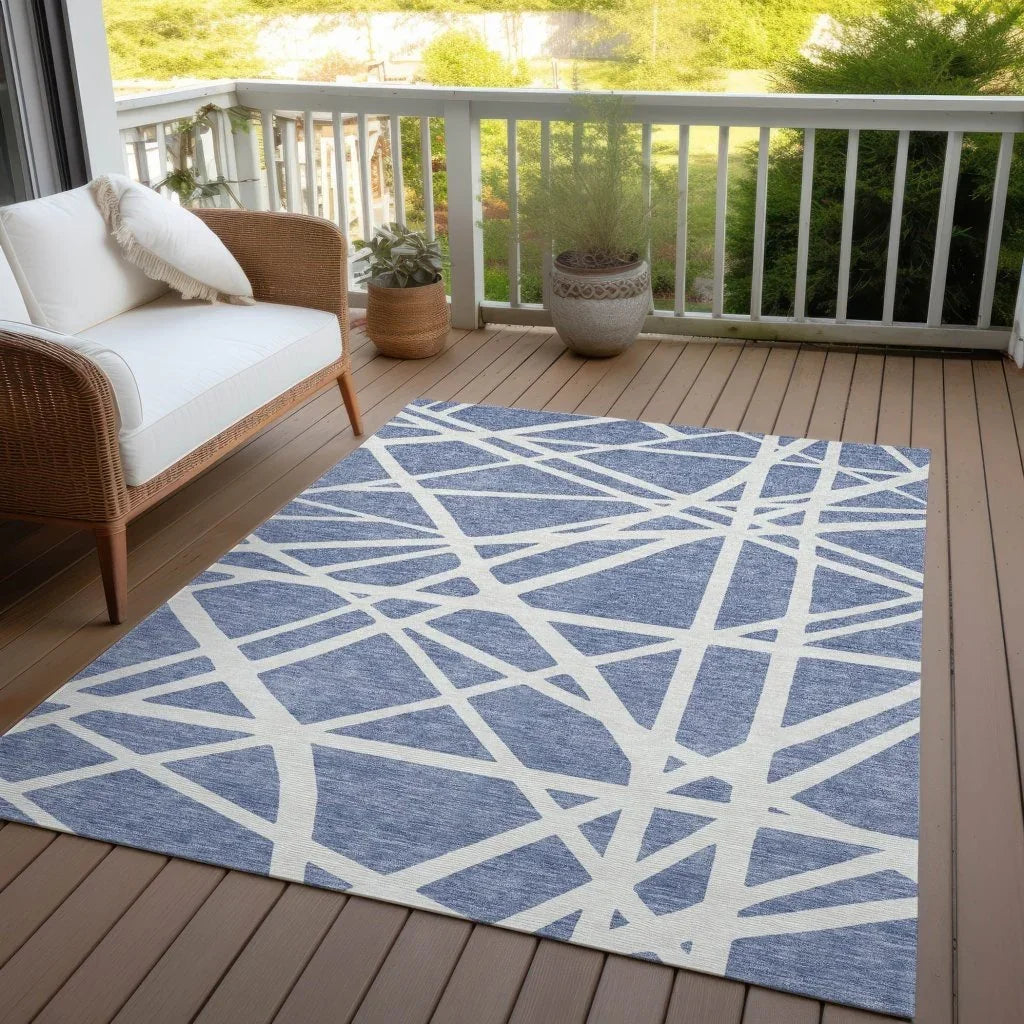 Zephina Denim Washable Indoor-Outdoor Rug-Outdoor Rugs-LOOMLAN Rugs-LOOMLAN