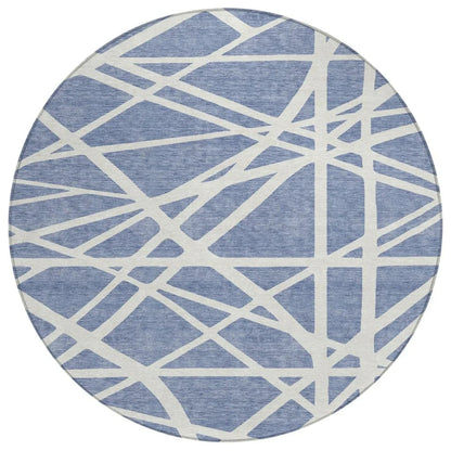 Zephina Denim Washable Indoor-Outdoor Rug-Outdoor Rugs-LOOMLAN Rugs-8' x 8'-LOOMLAN
