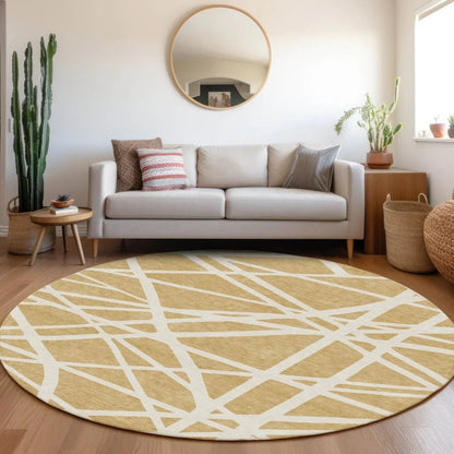 Zephina Gold Washable Indoor-Outdoor Rug-Outdoor Rugs-LOOMLAN Rugs-LOOMLAN