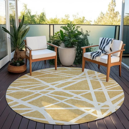 Zephina Gold Washable Indoor-Outdoor Rug-Outdoor Rugs-LOOMLAN Rugs-LOOMLAN