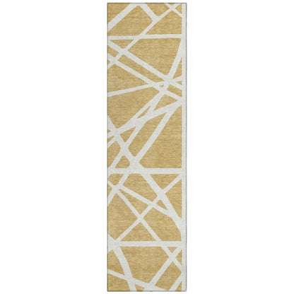 Zephina Gold Washable Indoor-Outdoor Rug-Outdoor Rugs-LOOMLAN Rugs-2'3" x 7'6"-LOOMLAN